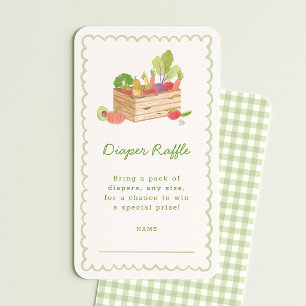 Farmer's Market Veggies Diaper Raffle Ticket Enclosure Card