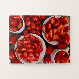 Farmers Market Vibes | Strawberries & Roma Tomato  Jigsaw Puzzle