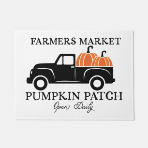 Farmer's Market Vintage Truck With Pumpkins Doormat
