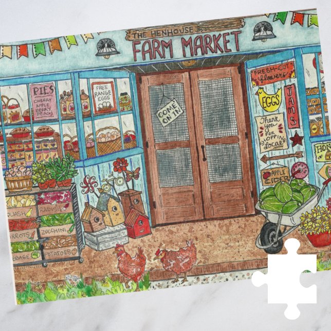 Farmers Market Watercolor Jigsaw Puzzle (Creator Uploaded)