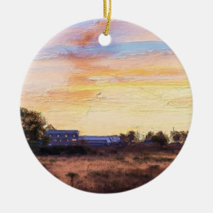 Farmers Morning Painterly Ceramic Ornament