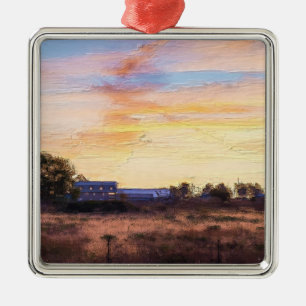 Farmers Morning Painterly Metal Ornament