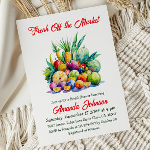 Farmer's Off the Market Fresh Fruit Bridal Shower Invitation