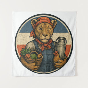 Farmers' protest – Farmer woman with Pride and Str Tapestry