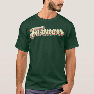 Farmers T Retro Art Baseball Font Vintage  T-Shirt