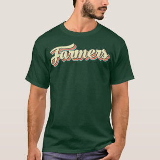 Farmers T Retro Art Baseball Font Vintage T-Shirt