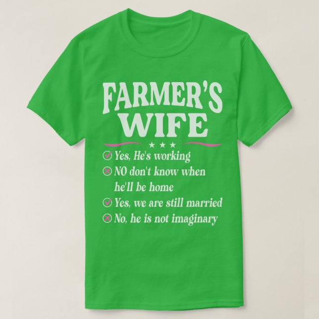 Farmers Wife Checklist T-Shirt (Design Front)