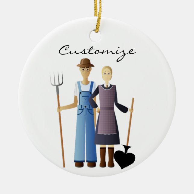 Farmer's Wife Queen of Spades Thunder_Cove Ceramic Ornament (Front)
