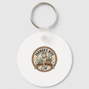 Farmer's Wife Rural Women Cat Farmer's Wife Rural Key Ring