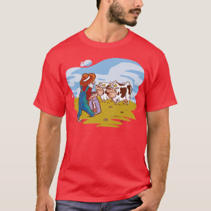 Farmers with Cows on the Willow Farm Gifts T-Shirt