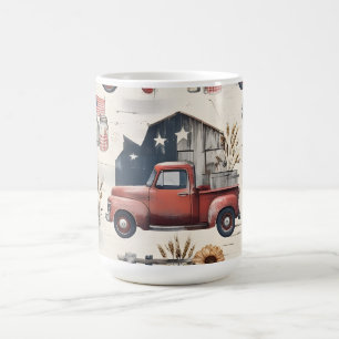 Farmhouse Americana Patriotic 4th of July Pattern Coffee Mug