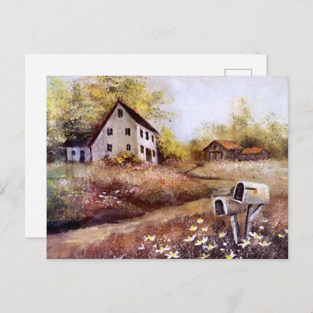 Farmhouse and Barn Rustic Farm  Country  Postcard (Front/Back)