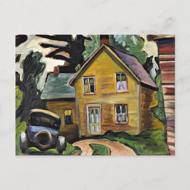 Farmhouse and Car by Prudence Heward, Postcard (Front)
