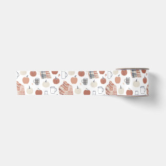 Farmhouse Apples and Pumpkins Satin Ribbon