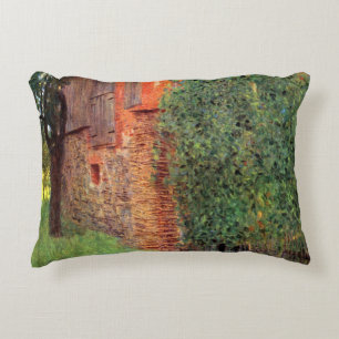 Farmhouse at Kammer by Gustav Klimt, Vintage Art Decorative Cushion
