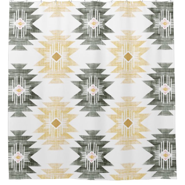 Farmhouse Aztec Shower Curtain (Front)
