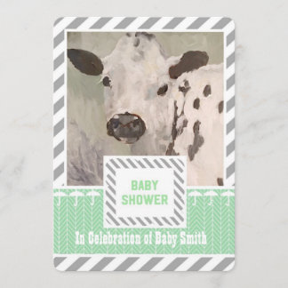 Farmhouse Baby Shower Cow Invitation