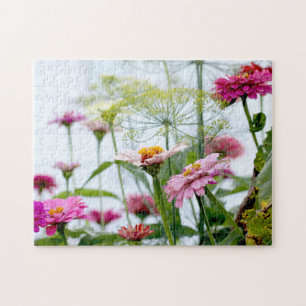 Farmhouse Barn Flowers Summer Garden Fun Jigsaw Puzzle