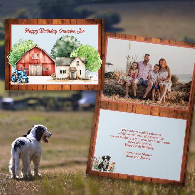 Farmhouse Birthday Greeting with Photo Inside Card (Creator Uploaded)