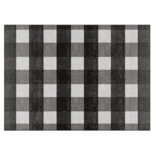 FARMHOUSE BLACK AND WHITE GINGHAM CHECK CUTTING BOARD