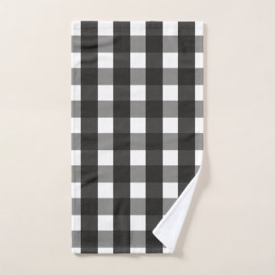 FARMHOUSE BLACK AND WHITE GINGHAM CHECK HAND TOWEL
