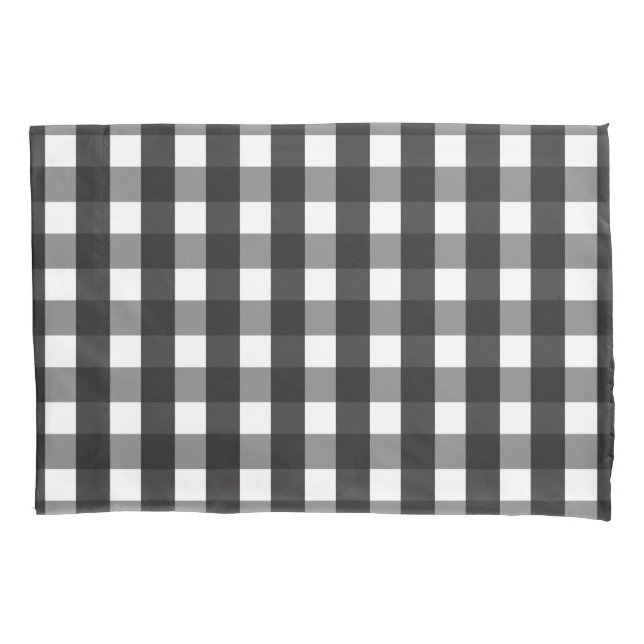 FARMHOUSE BLACK AND WHITE GINGHAM CHECK PILLOWCASE (Front)