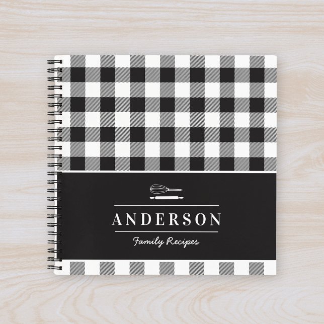 Farmhouse Black Buffalo Check Family Baking Recipe Notebook (Creator Uploaded)