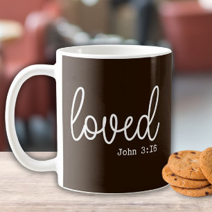 Farmhouse Brown Love Faith Quote minimalist Coffee Mug