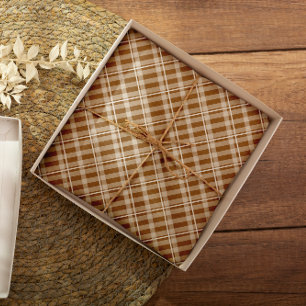 Farmhouse Brown Tan Tartan Plaid  Tissue Paper