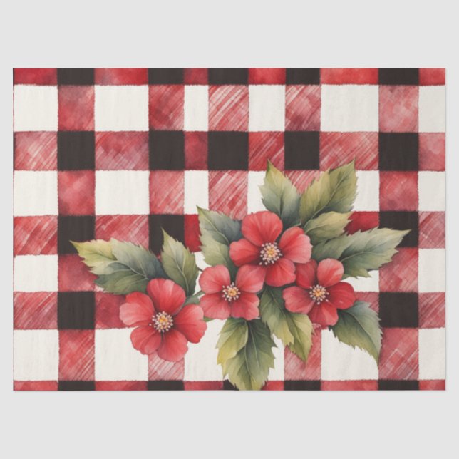 Farmhouse Buffalo Check Decoupage Tissue Paper (Front)