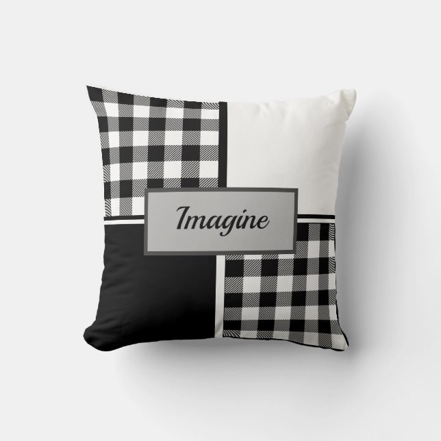 Farmhouse Buffalo Plaid  Cushion (Front)