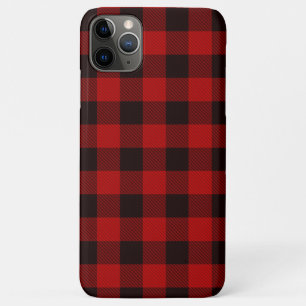 Farmhouse Cabin Red Black Plaid Buffalo Check iPhone 11 Pro Max Case