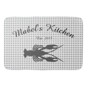 Farmhouse Cajun Crawfish Monogram Kitchen Mat