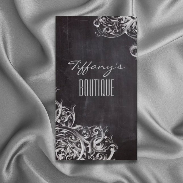 farmhouse chalkboard french country monogrammed business card (farmhouse chalkboard french country monogrammed business card)