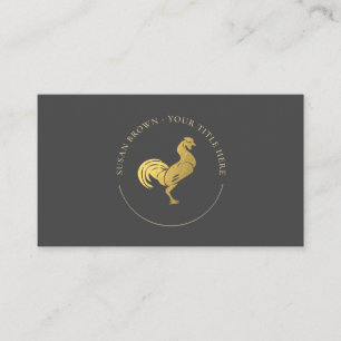 Farmhouse Chic Card – Minimalist Golden Rooster