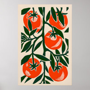 Farmhouse Chic Eclectic Tomato Print - Trendy