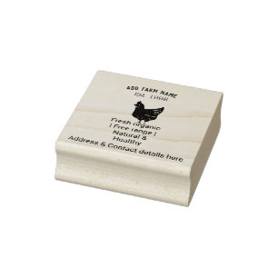 Farmhouse chicken eggs add name year address conta rubber stamp