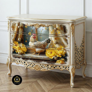 Farmhouse Chicken Furniture Decoupage Tissue Paper