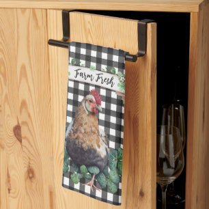 Farmhouse   Chicken   Personalised  Hanging Tapest Tea Towel