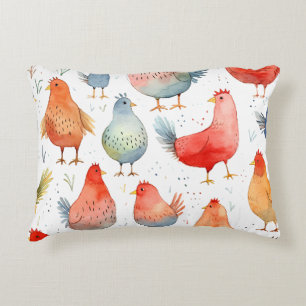 Farmhouse Chickens Decorative Cushion