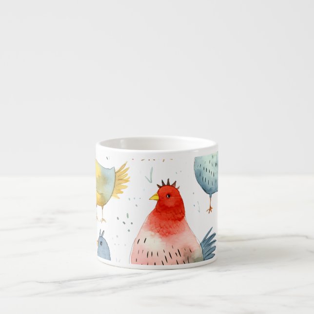 Farmhouse Chickens Espresso Cup (Front)