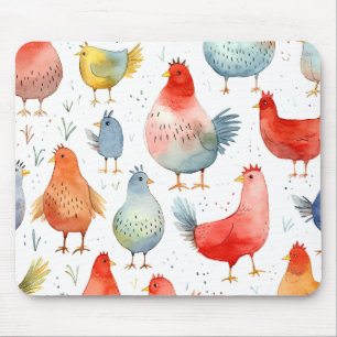 Farmhouse Chickens Mouse Pad
