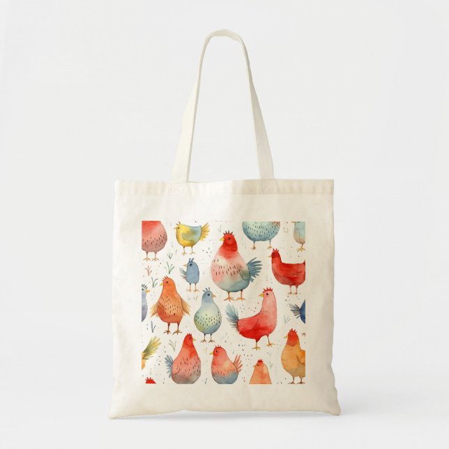 Farmhouse Chickens Tote Bag (Front)