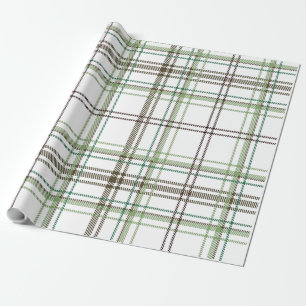 Farmhouse Christmas Green and Red Plaid Wrapping Paper