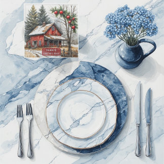 Farmhouse Christmas Magic Vintage Rustic Glass Coaster