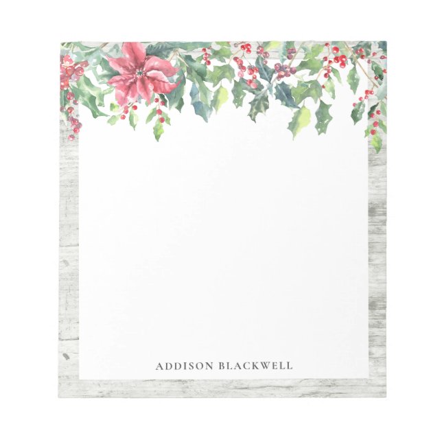 Farmhouse Christmas Mistletoe Personalised Notepad (Front)