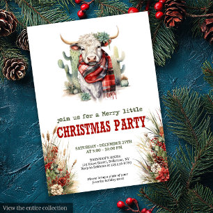 Farmhouse Christmas party printable red green  Invitation