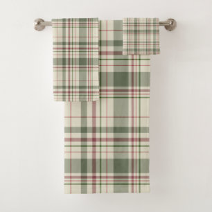 Farmhouse Christmas Plaid Bath Towel Set