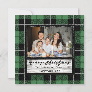 Farmhouse Christmas Plaid, One Photo Holiday Card