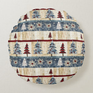Farmhouse Christmas  Round Cushion